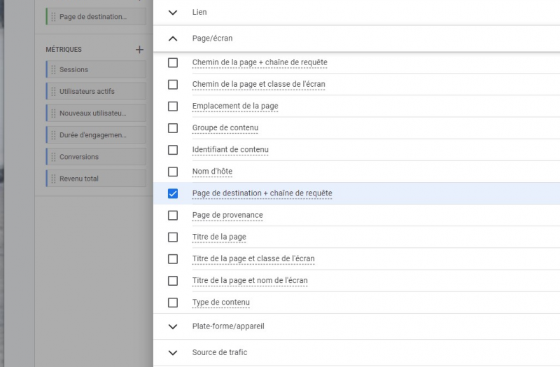 Explorations disponibles sur GA4